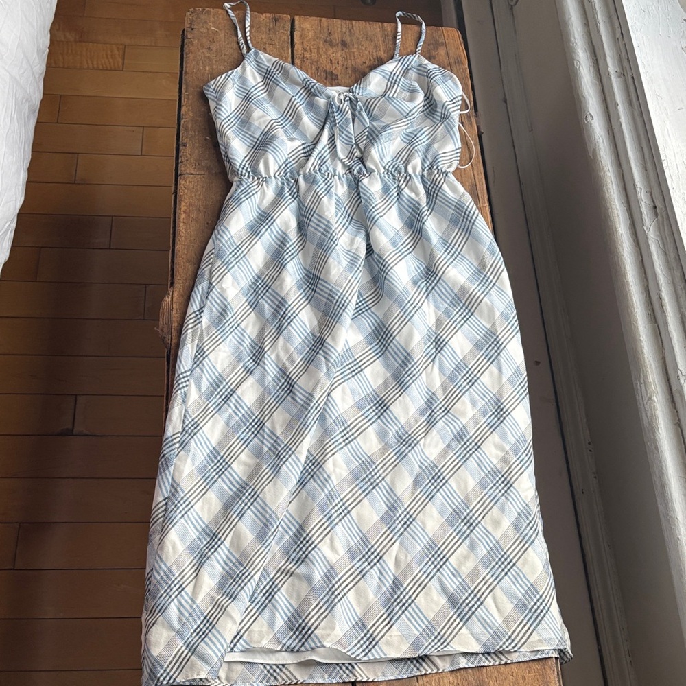 Joie Blue and White Plaid Dress